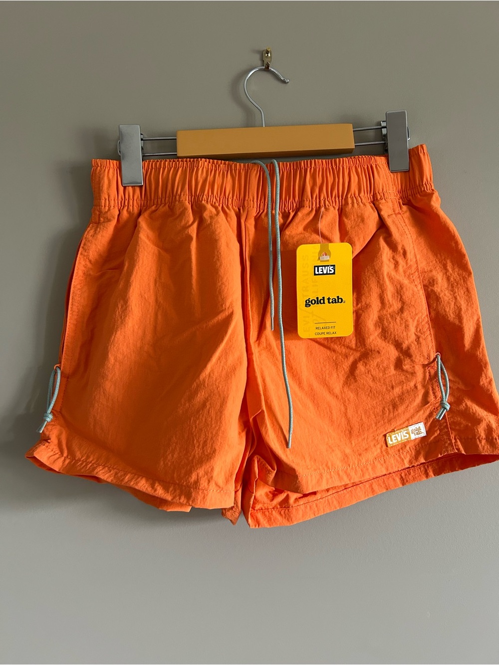 Levi's Orange Athletic Swim Shorts with Contrast Drawcord